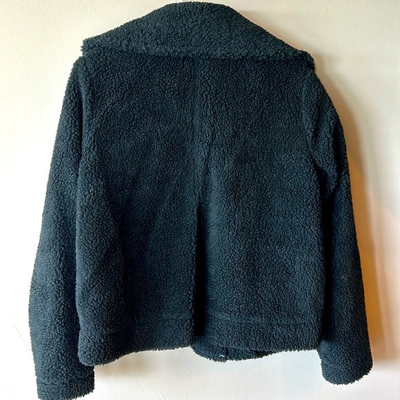 BANANA REPUBLIC black teddy bomber jacket - Picture 5 of 5